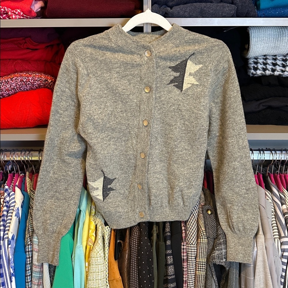 Unbranded gray long sleeve front button closure cardigan size XS